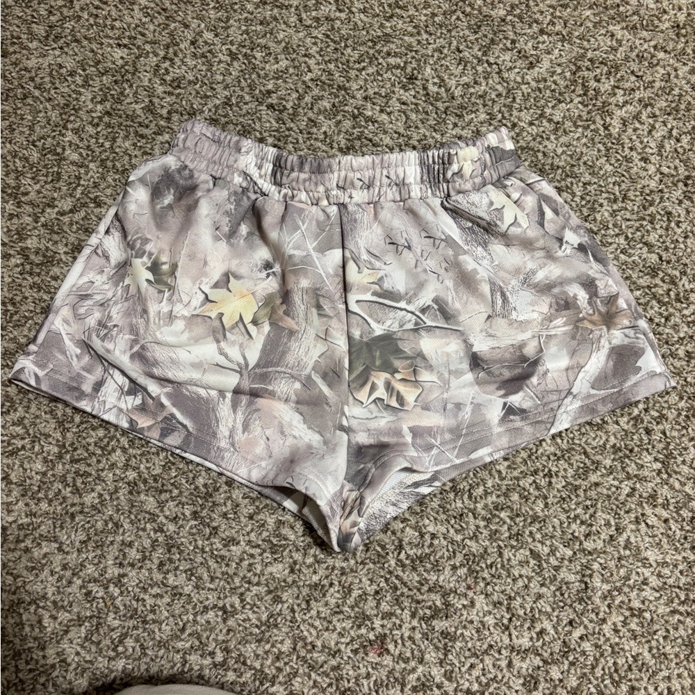 SHEIN Gray Camouflage Athletic Shorts